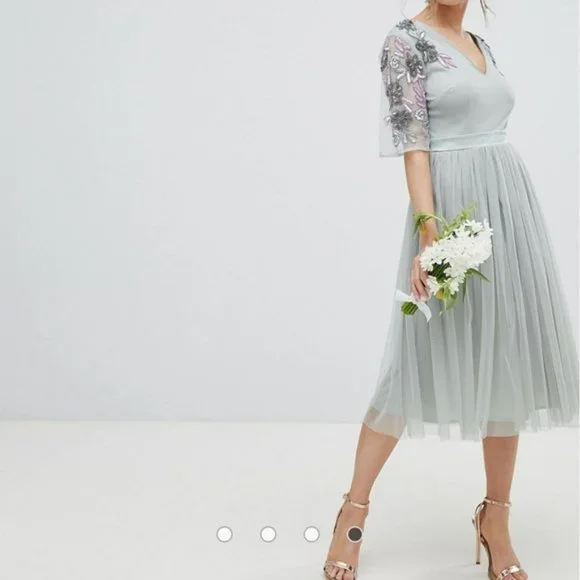 princess polly baby blue dress Bridesmaid Dresses Sage Green Satin main image 0